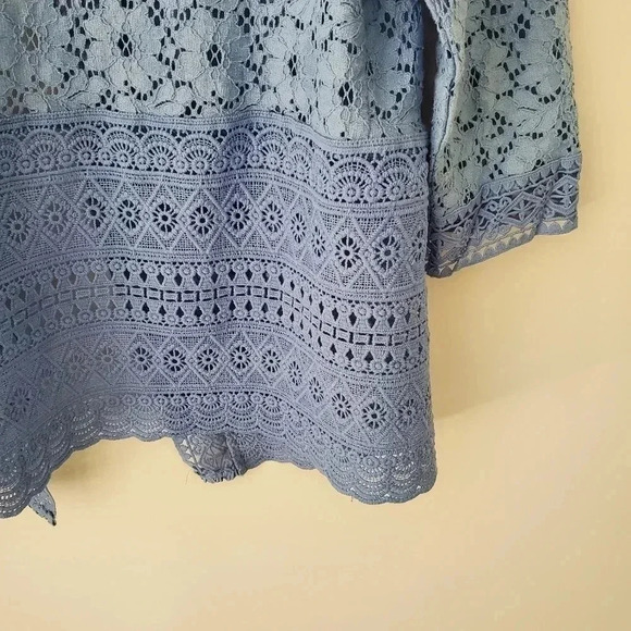Alia blue lace  open cardigan - Picture 9 of 9